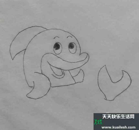 如何画嬉戏的海豚的简笔画