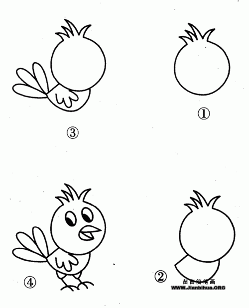 小鸟简笔画图片教程二