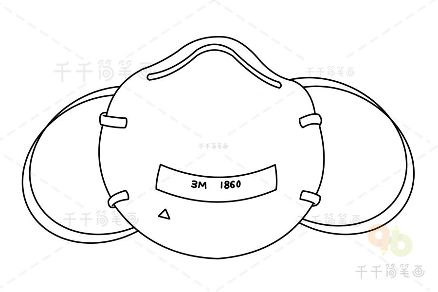 口罩简笔画画法步骤图片