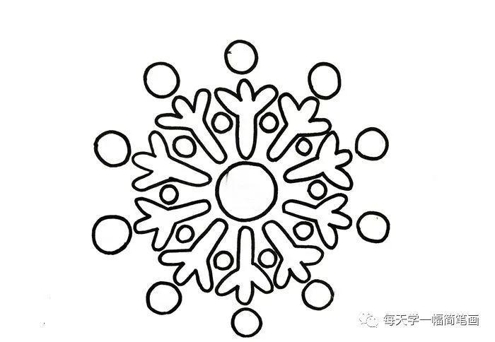 每天学一幅简笔画-简单又好看的雪花画法雪花怎么画简笔画