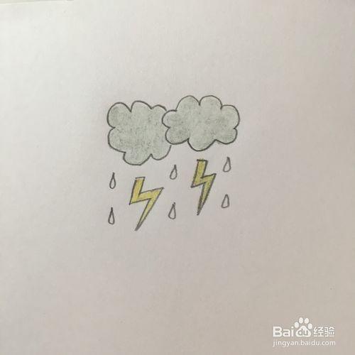 雷雨大风的简笔画