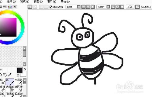 sai软件手绘简笔画勤劳的小蜜蜂