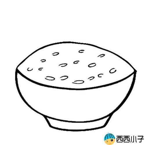 一碗米饭的简笔画