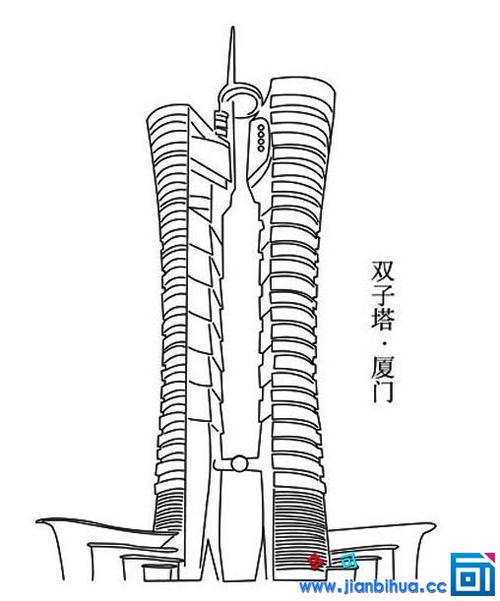 双子塔怎么画简笔画双子塔的画法简笔画人物画法