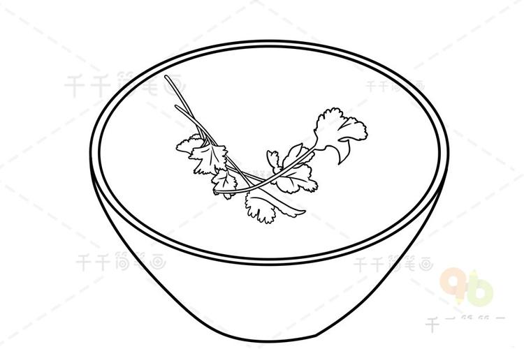 南京小吃 鸭血粉丝汤简笔画