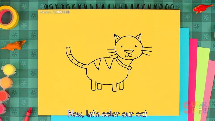 英文简笔画《02 学画猫咪 draw a cat》看动画学英文