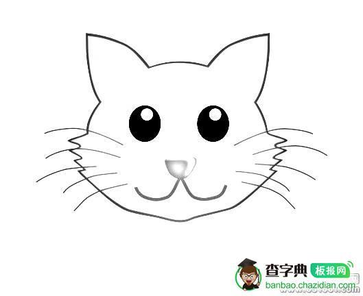 有趣的猫脸简笔画