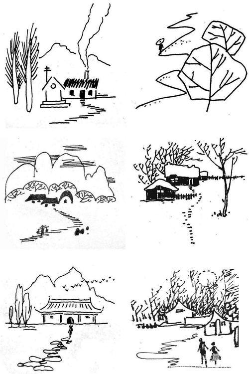 儿童简笔画  风景自然风景简笔画辽宁景点简笔画15张巍峨高山简笔画