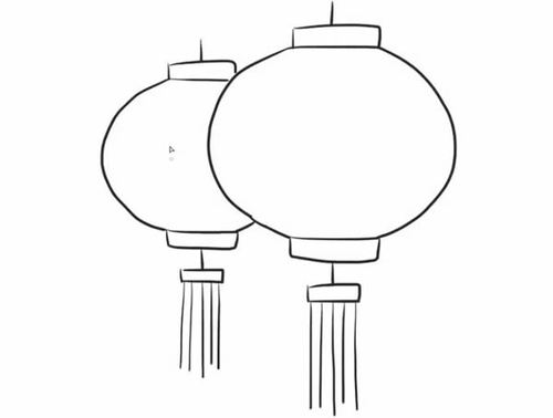 素材之家 简笔画 物品简笔画  新年春节灯笼简笔画步骤图片教程