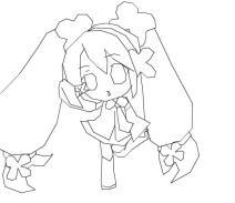 初音未来穿校服简笔画