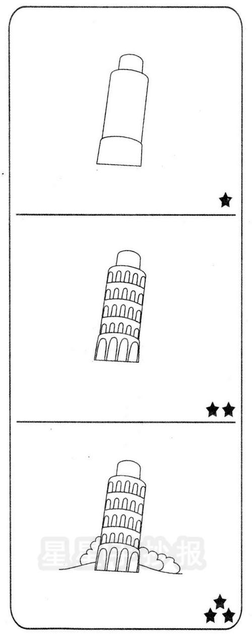 意大利比萨斜塔简笔画