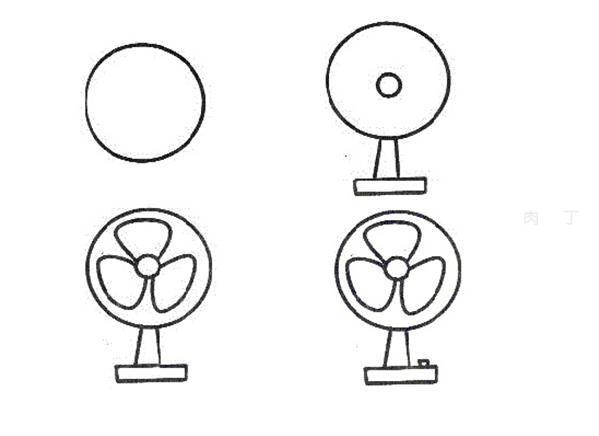 电风扇的简笔画画法宝宝学画电风扇儿童画简笔画电扇图文教程