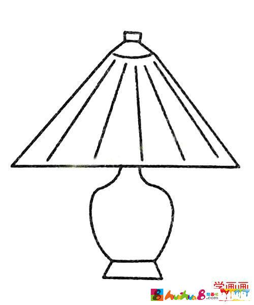 四步画出台灯简笔画步骤图教程