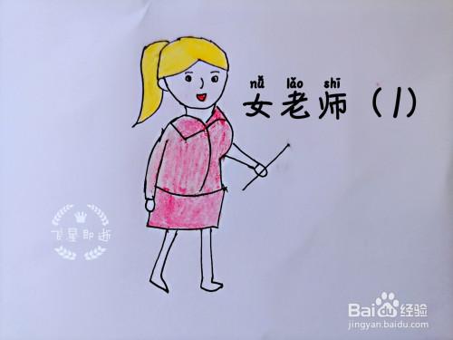 儿童简笔画 如何画一个女老师1