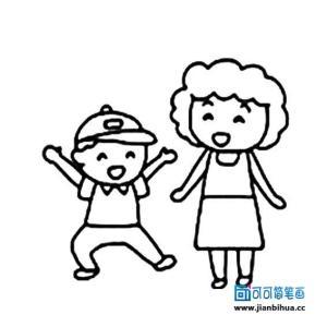 简笔画人物妈妈简单