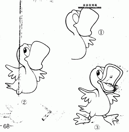鸭子简笔画画法图解