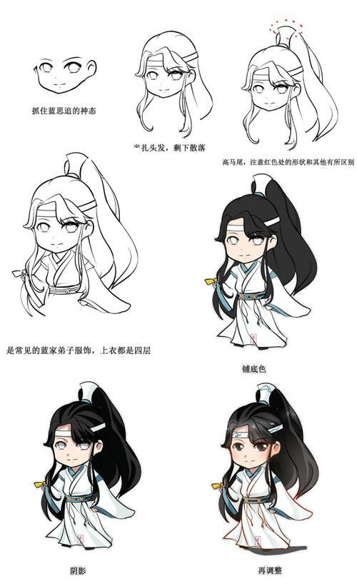 魔道祖师蓝曦臣q版简笔画