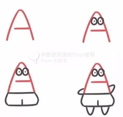 可爱26个字母简笔画版本2简笔画英语小学英语人文绘画