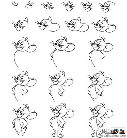 儿童简笔画教程猫和老鼠的画法tom and jerry汤姆和杰瑞的画法