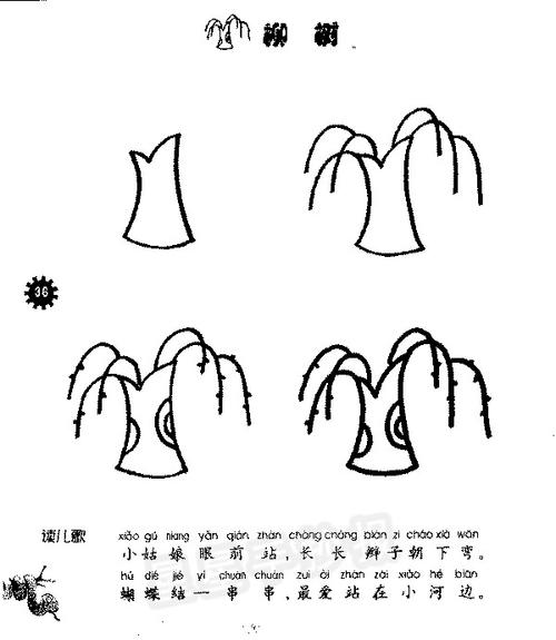 柳树简笔画简单画法