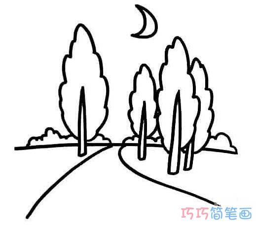 乡间小路怎么画简单乡间小路简笔画图片