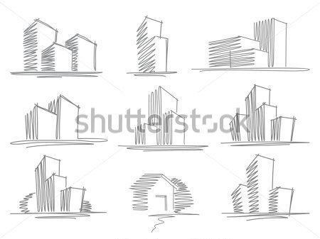 工具原料  纸和笔标志建筑物简笔画 第1页