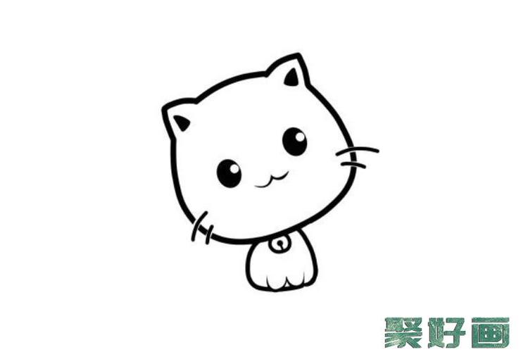 可爱萌小猫咪简笔画步骤图片教程怎么画简笔画教程