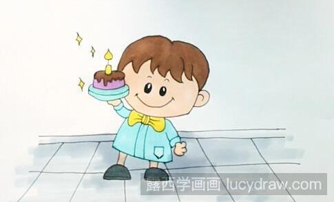 小男孩过生日简笔画怎么画