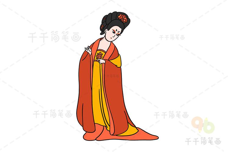 四大美女之一杨玉环简笔画古代人物简笔画