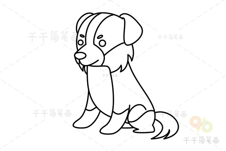 澳大利亚牧羊犬简笔画狗简笔画