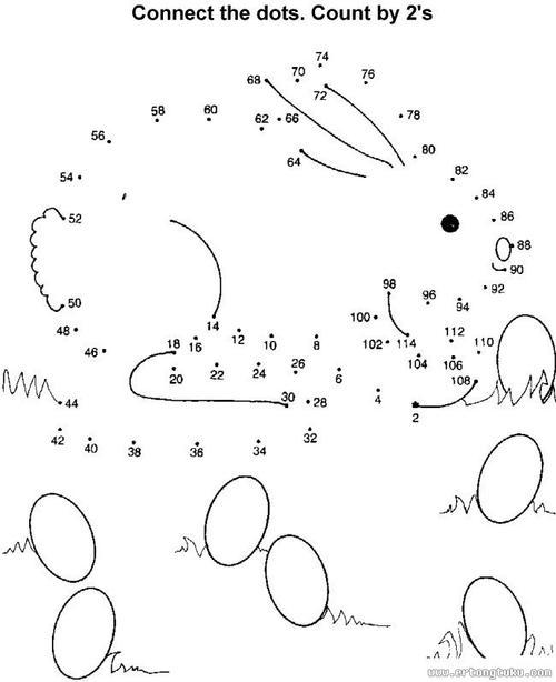 小兔数字连线简笔画