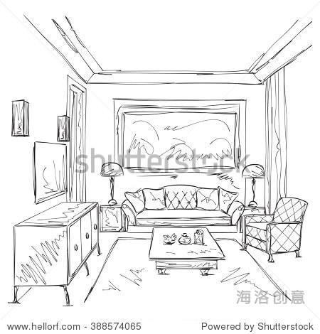 sitting room简笔画