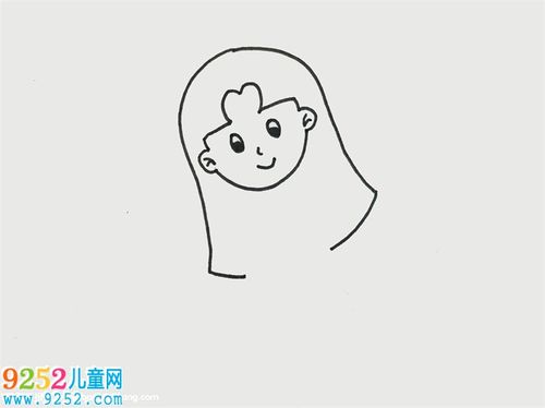 简笔画 人物简笔画 少女怎么画简单又漂亮   先画出少女的长发接着画