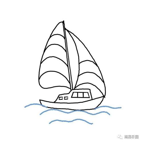 大海里帆船的画法-帆船简笔画教程