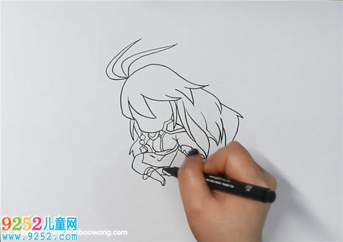 东方月初简笔画 狐妖小红娘简笔画