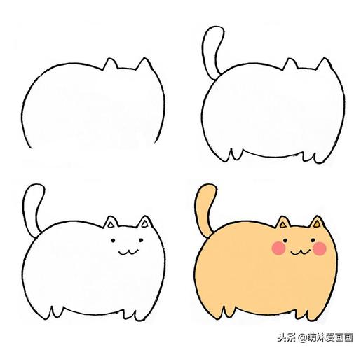 小猫简笔画儿童简笔画小猫素材