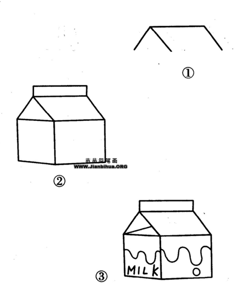 牛奶的简笔画简单怎么画