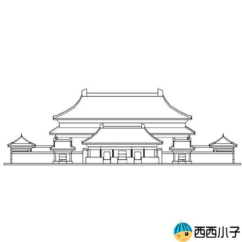 北京故宫简笔画图片素材