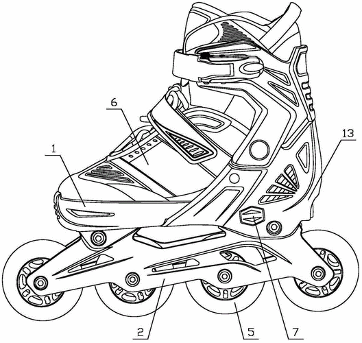 比赛溜冰鞋简笔画