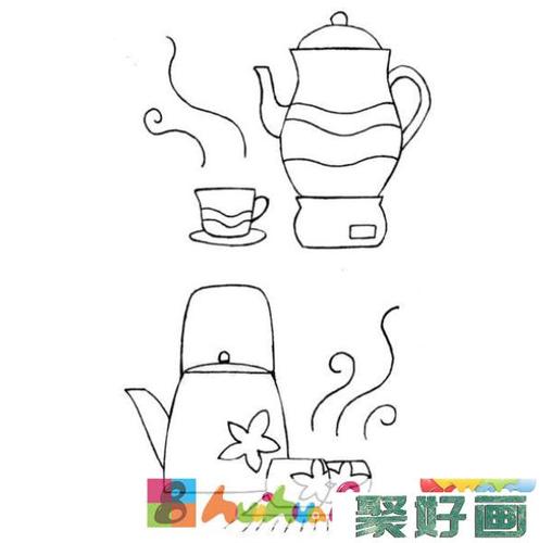 茶杯简笔画步骤图解及茶杯茶壶图片怎么画简笔画教程