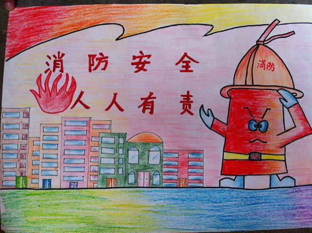 小学生安全防火简笔画作品23 172459