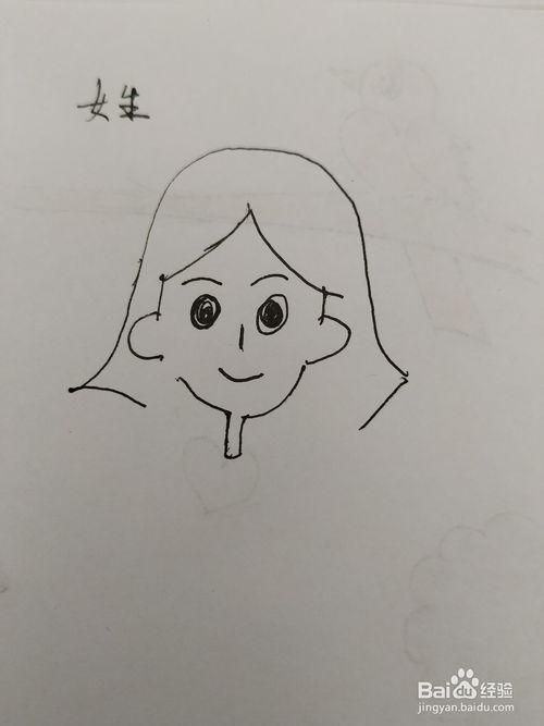 幼儿园单手托腮的孩子简笔画