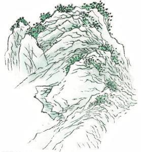 简笔画山水画铅笔画