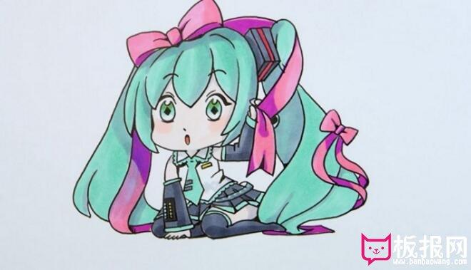 q版初音简笔画教程超可爱的初音