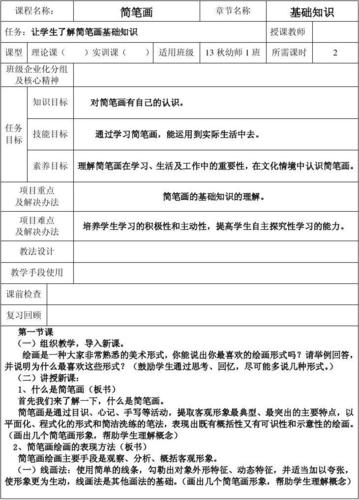 无忧文档 所有分类 小学教育 英语 简笔画教案1 第1页 共2页当前