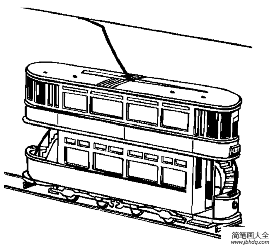 火车和电车简笔画