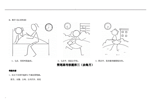 简笔画考核题库