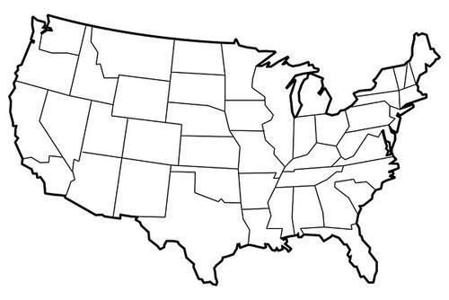 美国的地图形状简笔画