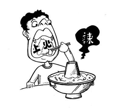 吃火锅的小人简笔画