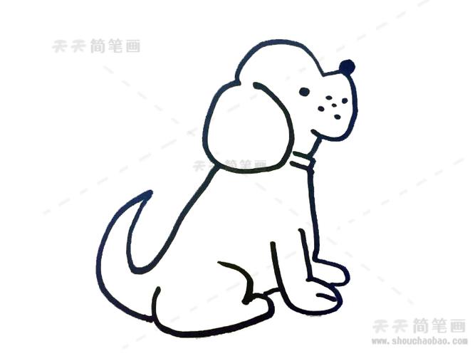 简笔画幼儿小狗简笔画黑白教程轻松几笔带你画小狗简笔画